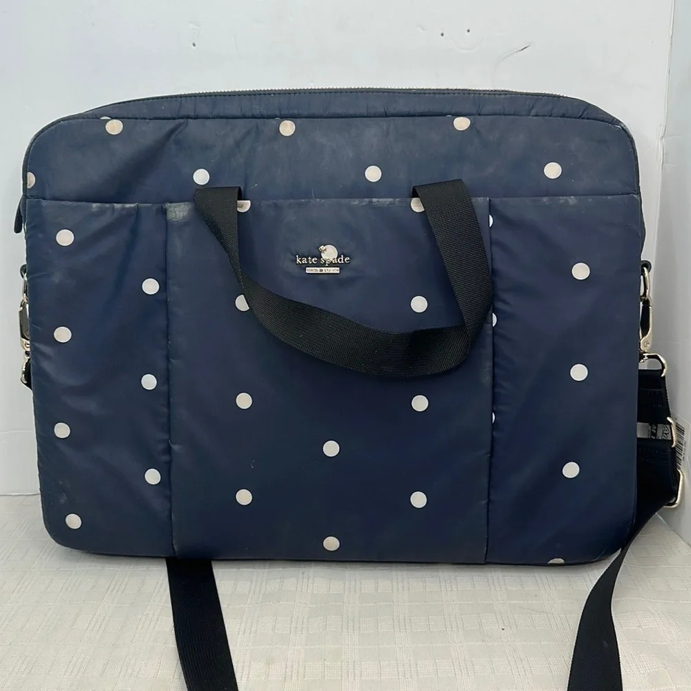 Kate Spade Celebration Dot 15 Inch Laptop Commuter Bag- Rich Navy